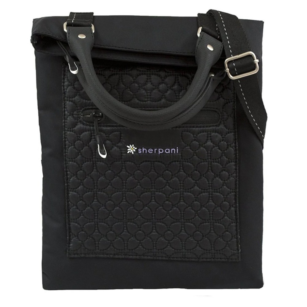 Sherpani Chloe Le Folded Crossbody Shoulder Tote Bag Quilted Top Handle Black